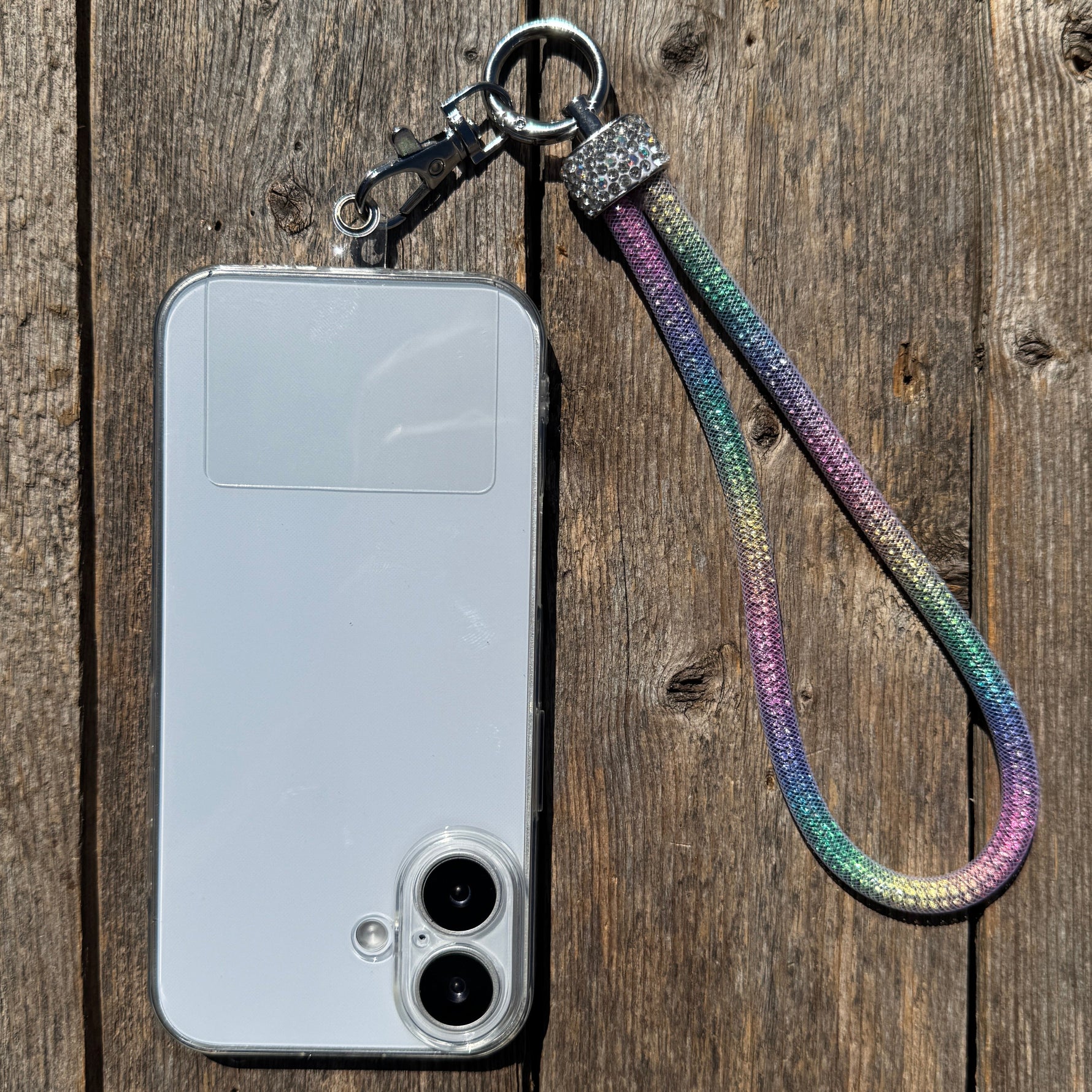 Rainbow Rhinestone Cell Phone Wristlet #CPW103