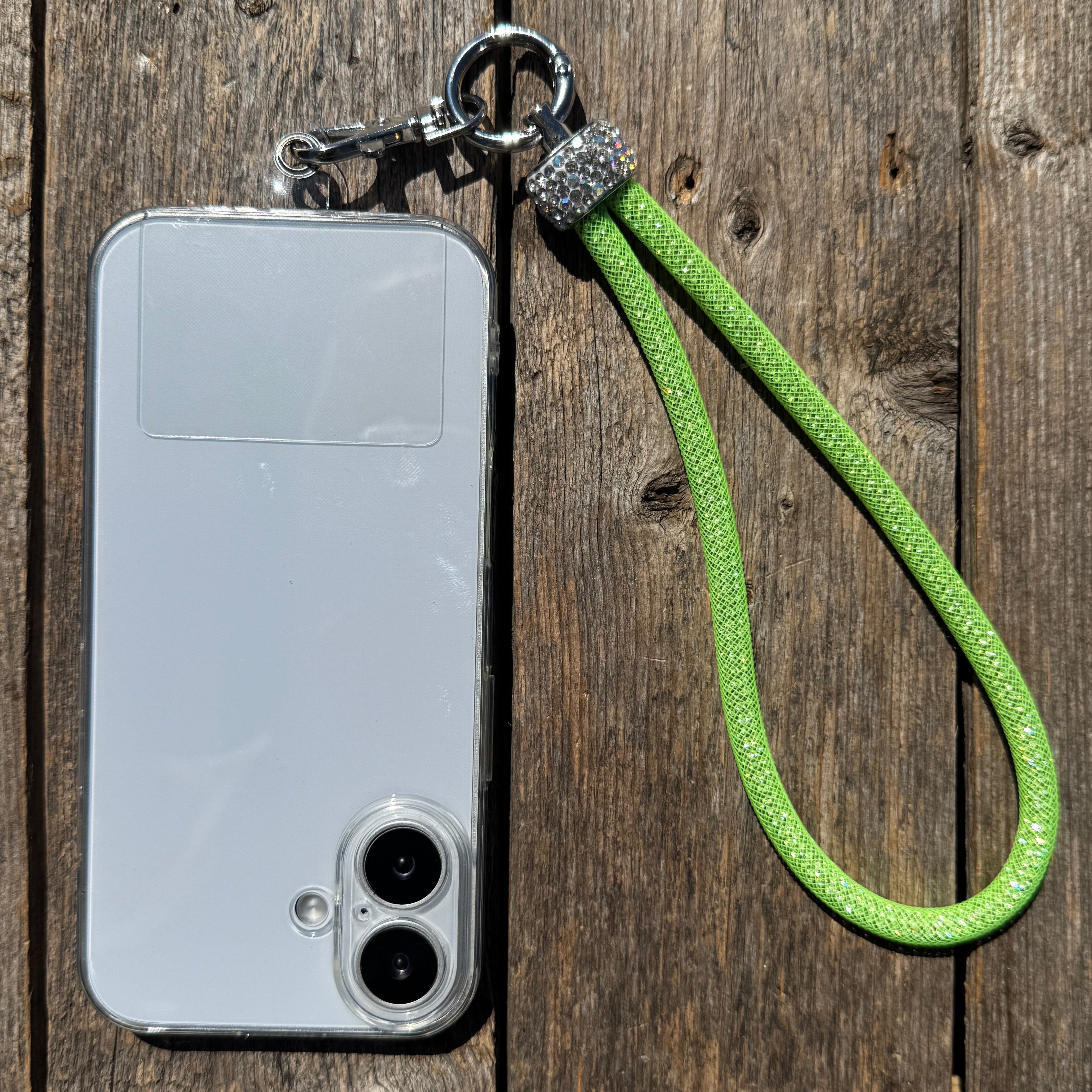 Lime Rhinestone Cell Phone Holder #CPW104