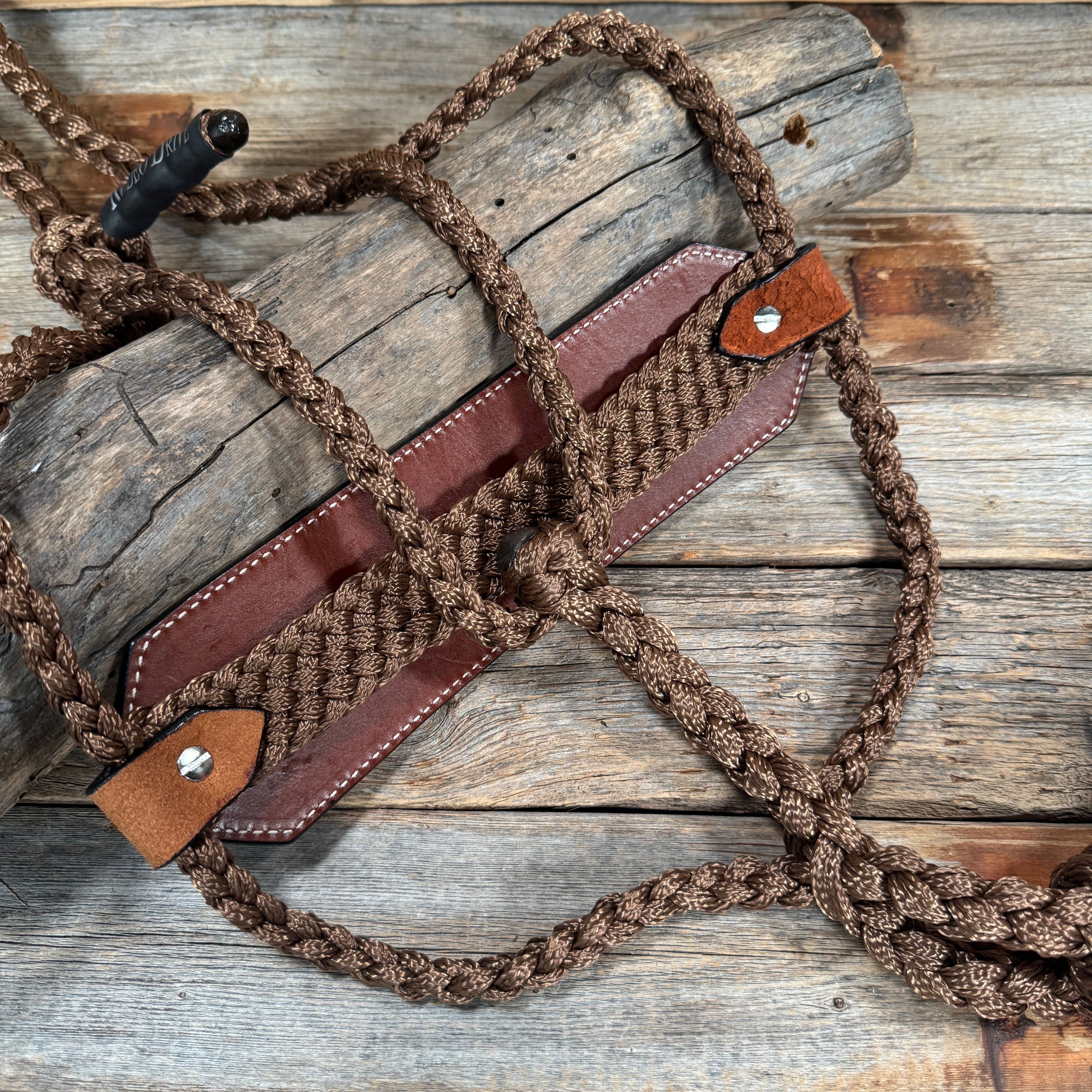 Bronc Noseband Mule Tape Halter with Copper Turquoise/Clear Conchos #MT301