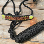 Black Mule Tape Halter - Yellow and Green #MT219 - RODEO DRIVE