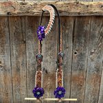 Light Oil Whipstitch Purple Gardenia Browband/One Ear Tack Set #BBBC492