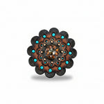 Copper Jet - Champagne - Topaz Crystal Conchos | Sizes 1"- 3" | Buckles | Saddle Set | Leather Rosettes | Slide