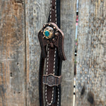 Foxtail Teal/Champagne Browband, One Ear & Breastcollar Tack Set #BBBC493