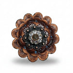 Copper Champagne - Clear Crystal Conchos | Sizes 1"- 3" | Buckles | Saddle Set | Leather Rosettes | Slide