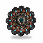 Copper Teal - Champagne - Topaz Crystal Conchos | Sizes 1"- 3" | Buckles | Saddle Set | Leather Rosettes | Slide