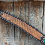 Foxtail Teal/Champagne Browband, One Ear & Breastcollar Tack Set #BBBC493