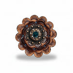 Copper Teal - Champagne - Topaz Crystal Conchos | Sizes 1"- 3" | Buckles | Saddle Set | Leather Rosettes | Slide