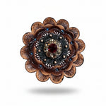 Copper Ruby - Jet - Champagne Crystal Conchos | Sizes 1"- 3" | Buckles | Saddle Set | Leather Rosettes | Slide