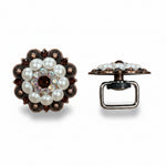 Copper Topaz - AB - Pearl Crystal Conchos | Sizes 1"- 3" | Buckles | Saddle Set | Leather Rosettes | Slide