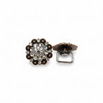 Copper Clear Crystal Conchos | Sizes 1"- 3" | Buckles | Saddle Set | Leather Rosettes | Slide
