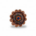 Copper Capri - Fire Opal - Teal Crystal Conchos | Sizes 1"- 3" | Buckles | Saddle Set | Leather Rosettes | Slide