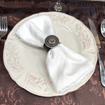 Antique Silver Flower and Dots Western Concho Napkin Ring #CNR106