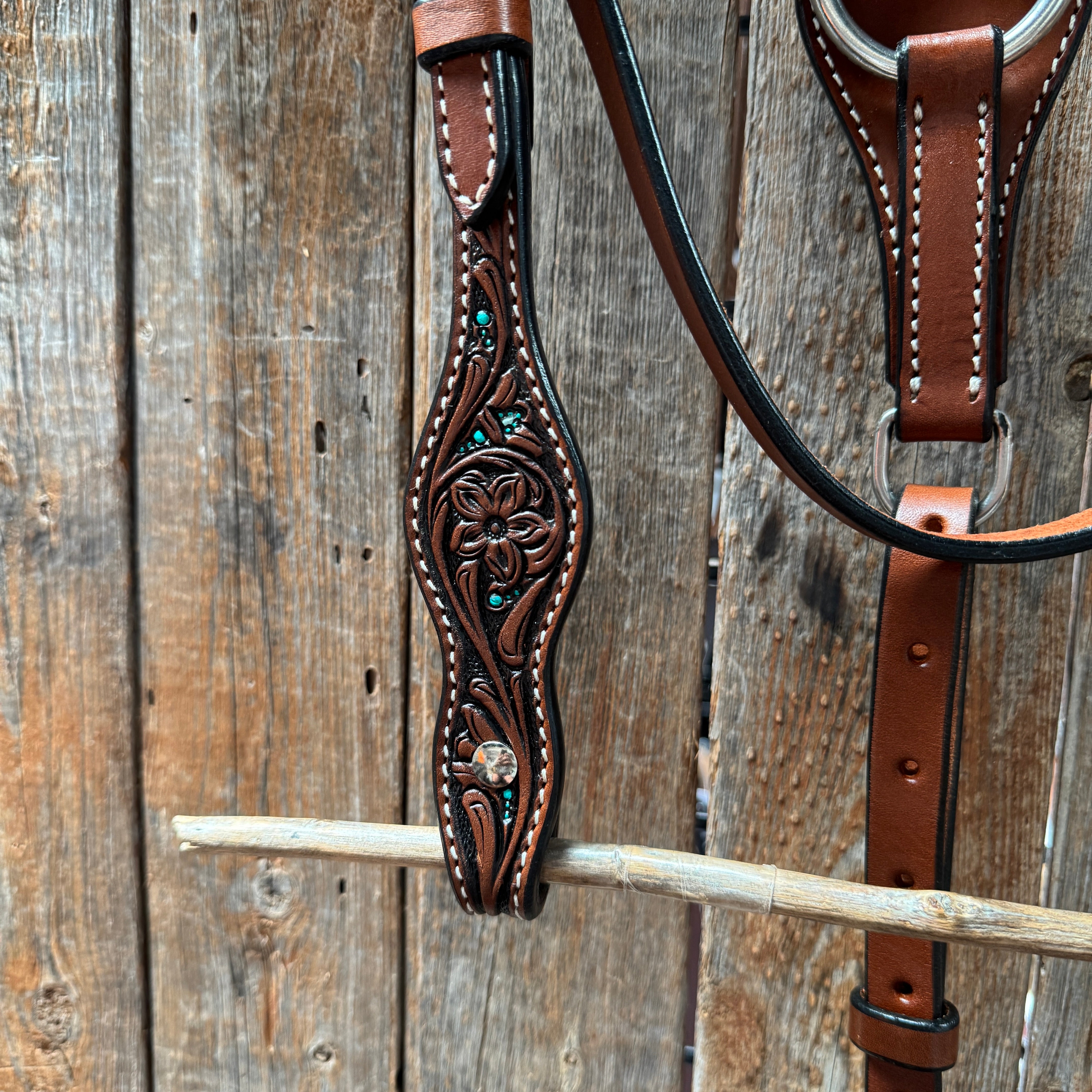 Floral and Teal Dot Pony Tack Set #P56258