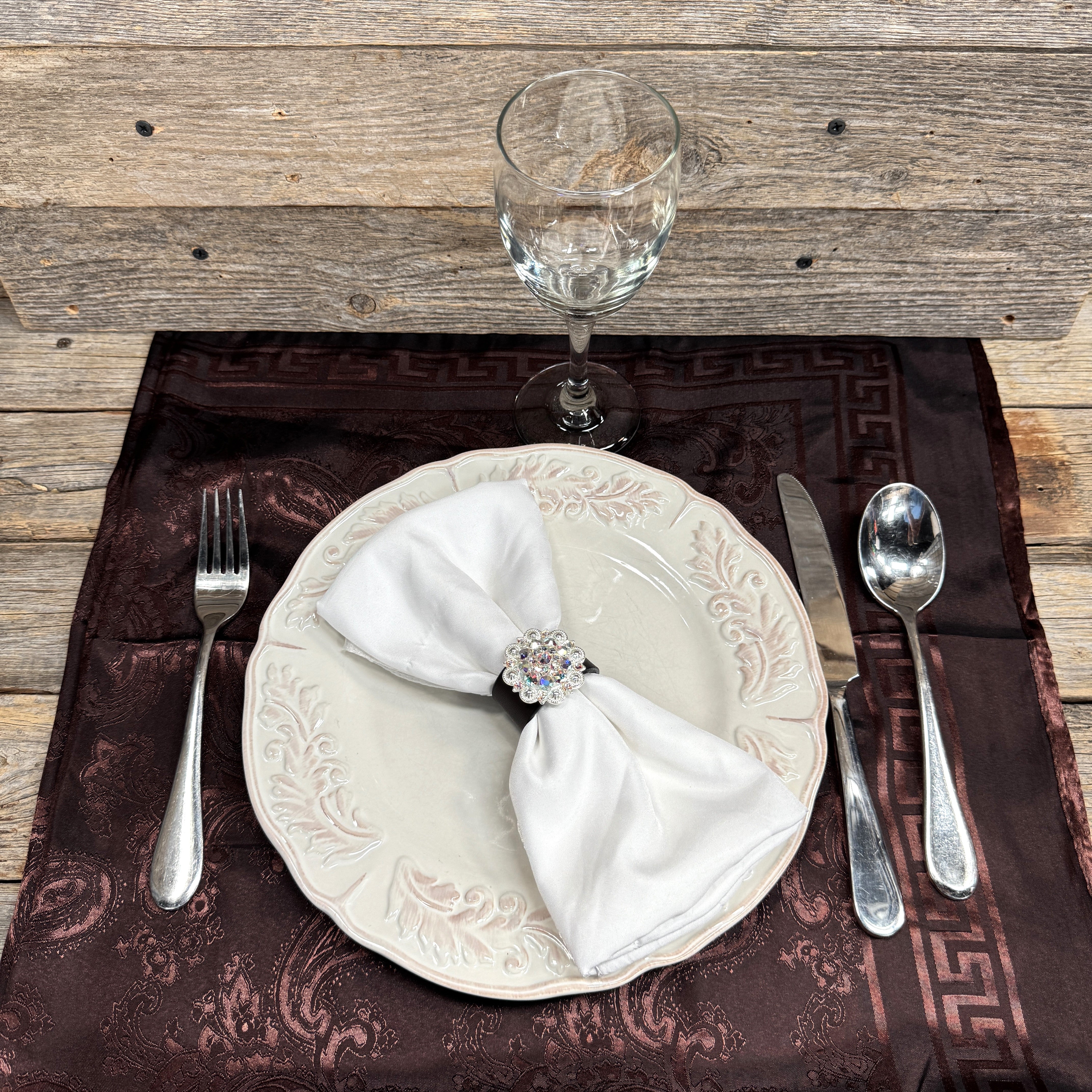 Bright Silver AB Crystal Concho Napkin Ring #CNR104
