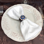 Bright Silver Red/White/Blue Crystal Concho Napkin Ring #CNR103