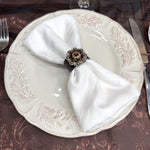 Antique Silver Topaz/Champagne Crystal Concho Napkin Ring #CNR101