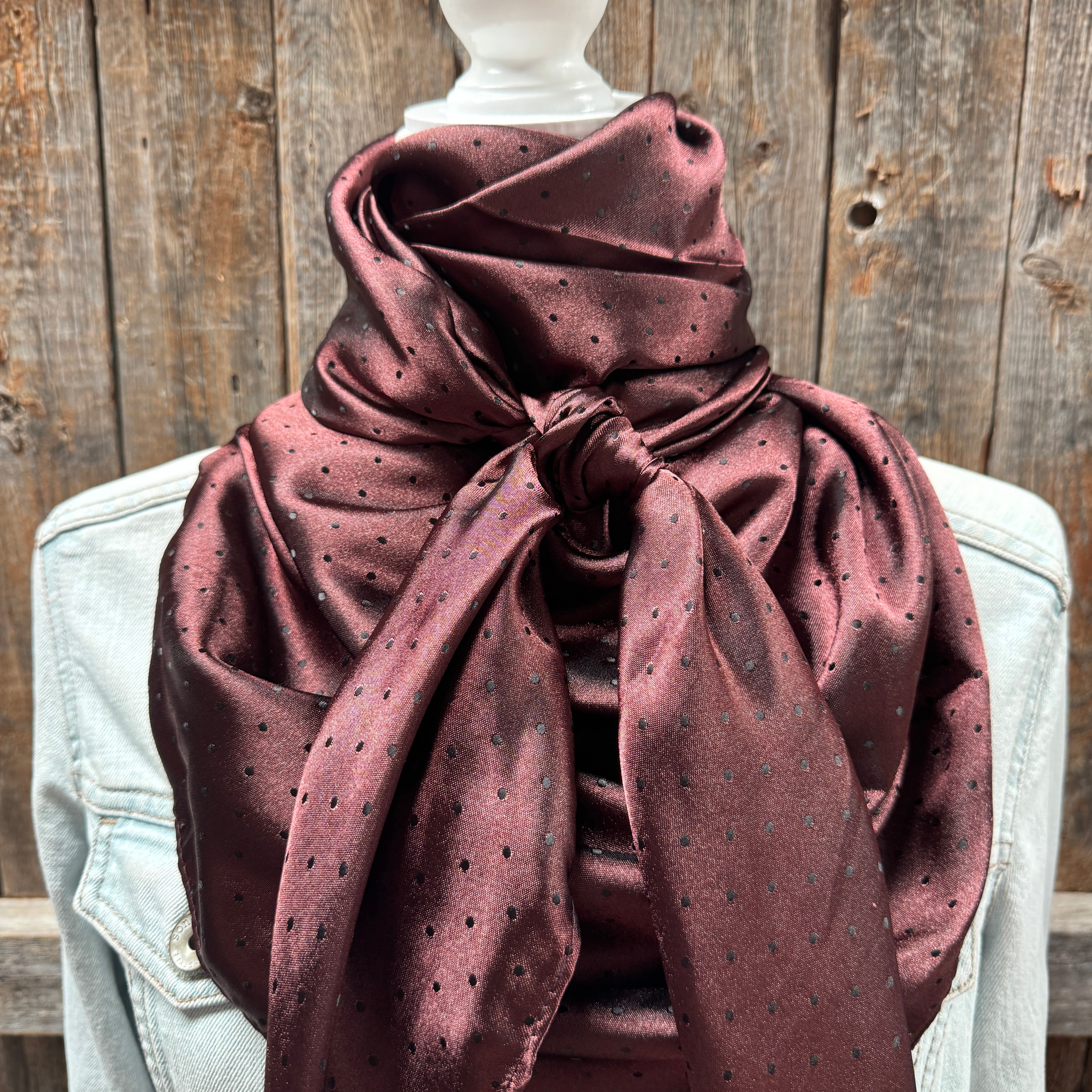 42X42"  Brown Jacquard XL Wild Rag / Scarf WR3502