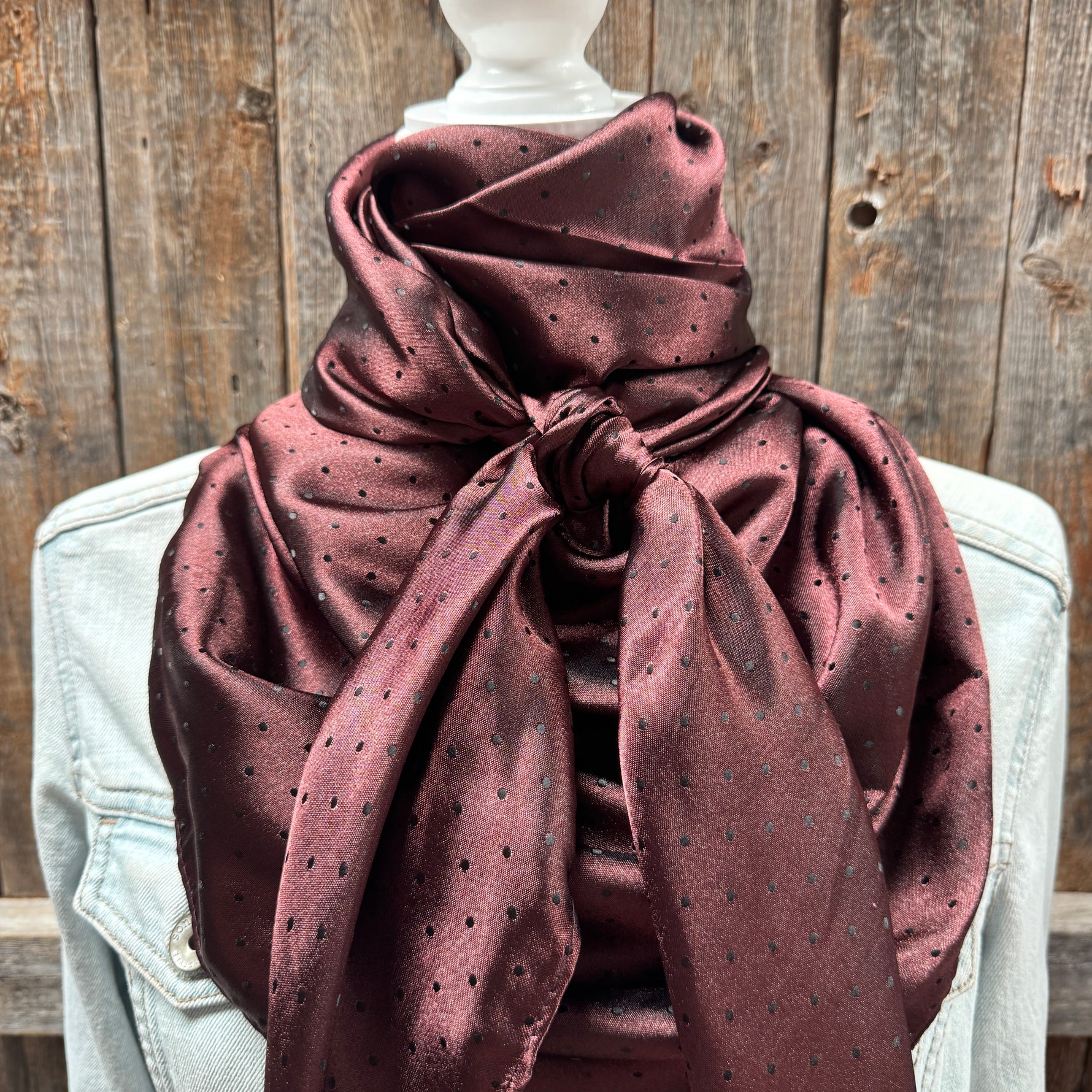 42X42"  Brown Jacquard XL Wild Rag / Scarf WR3502