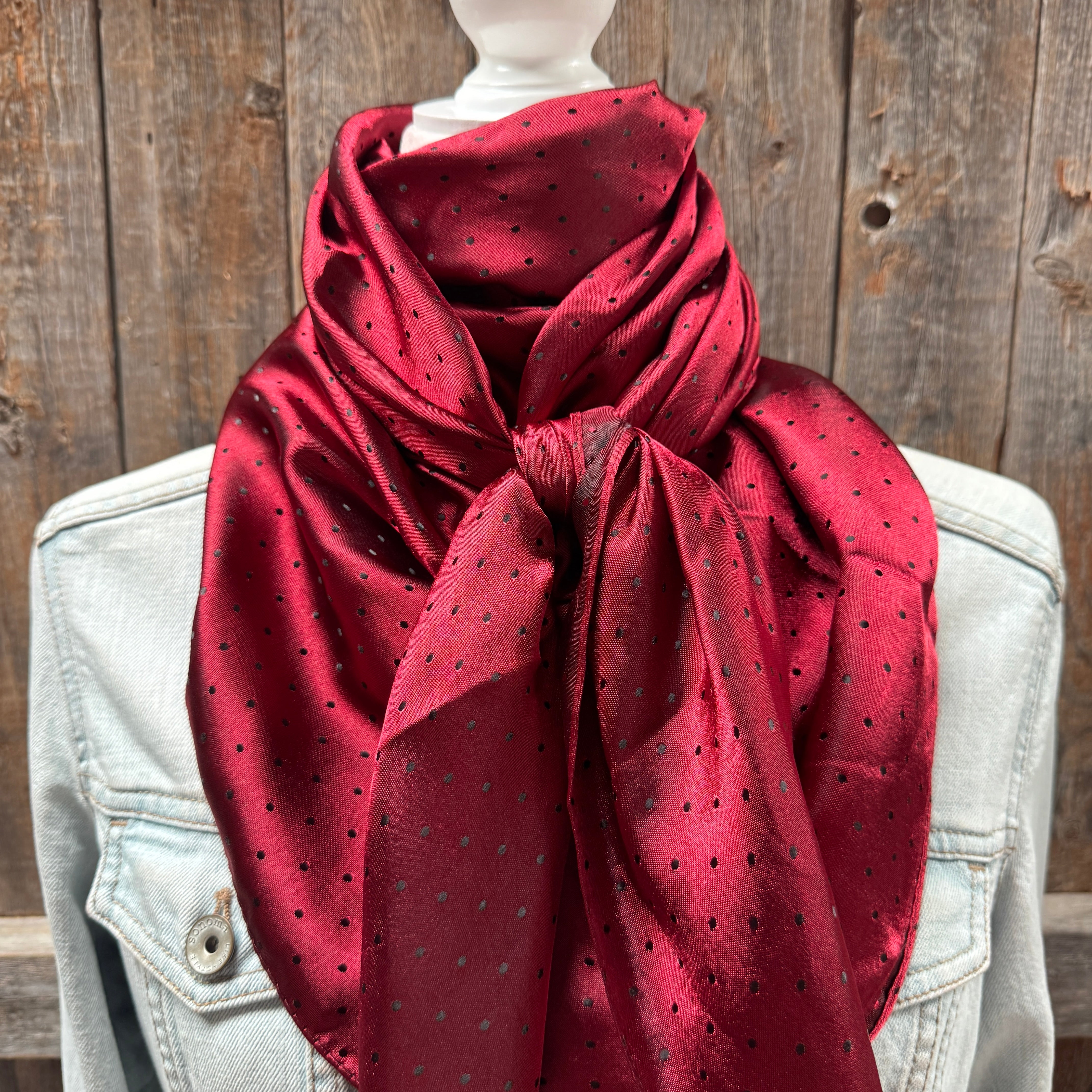 42X42"  Burgundy Jacquard XL Wild Rag / Scarf WR3500