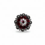 Antique Silver Ruby - AB Crystal Conchos | Sizes 1"- 3" | Buckles | Saddle Set | Leather Rosettes | Slide