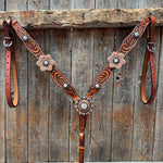 Zebra Rose Gold and Clear Browband / Breastcollar Tack Set #BBBC654