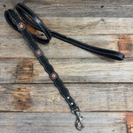 Genuine Leather  Dog Collar or Leash With Copper Pink and Champagne Conchos 10" to 22" orDC36