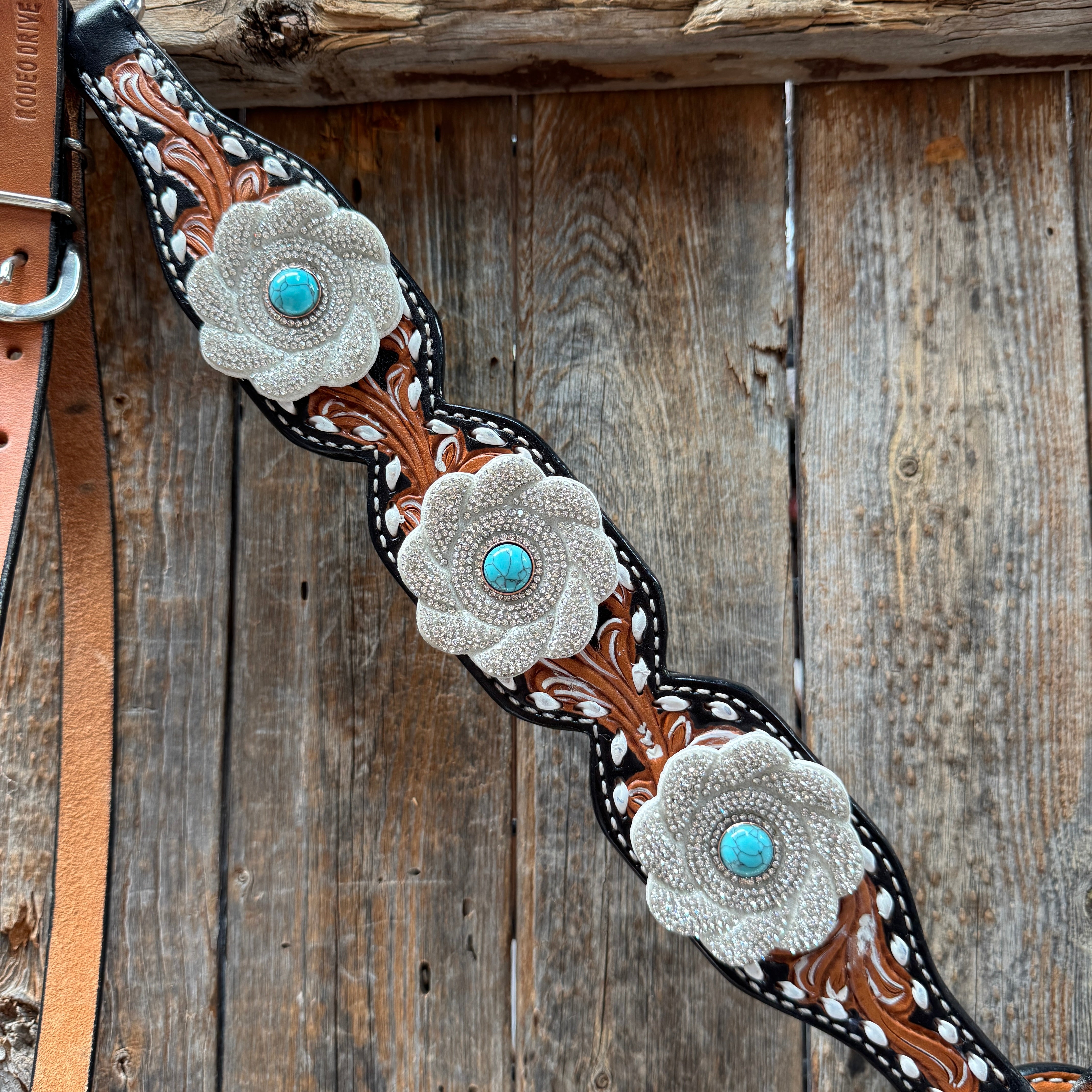 Classic Turquoise and Silver Browband Tack Set  #BBBC655