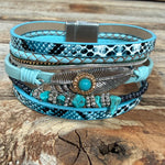 Blue Boho Multi Strand Wrap Bracelet