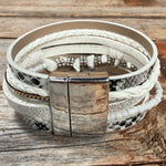 White Boho Multi Strand Wrap Bracelet