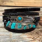 Black Boho Multi Strand Wrap Bracelet