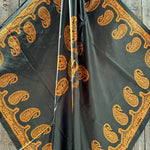 35X35" Dark Olive & Orange Paisley Wild Rag | Scarf WR3453