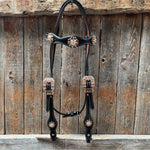 Draft Black Basketweave Champagne and Clear Browband #BB132D