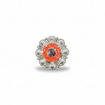 Bright Silver Neon Orange - AB Crystal Conchos | Sizes 1"- 3" | Buckles | Saddle Set | Leather Rosettes | Slide