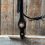 Draft Black Basketweave Champagne and Clear Browband #BB132D