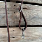 Neon Pink Single Rope Noseband Lariat with Leather Hanger #HAN100