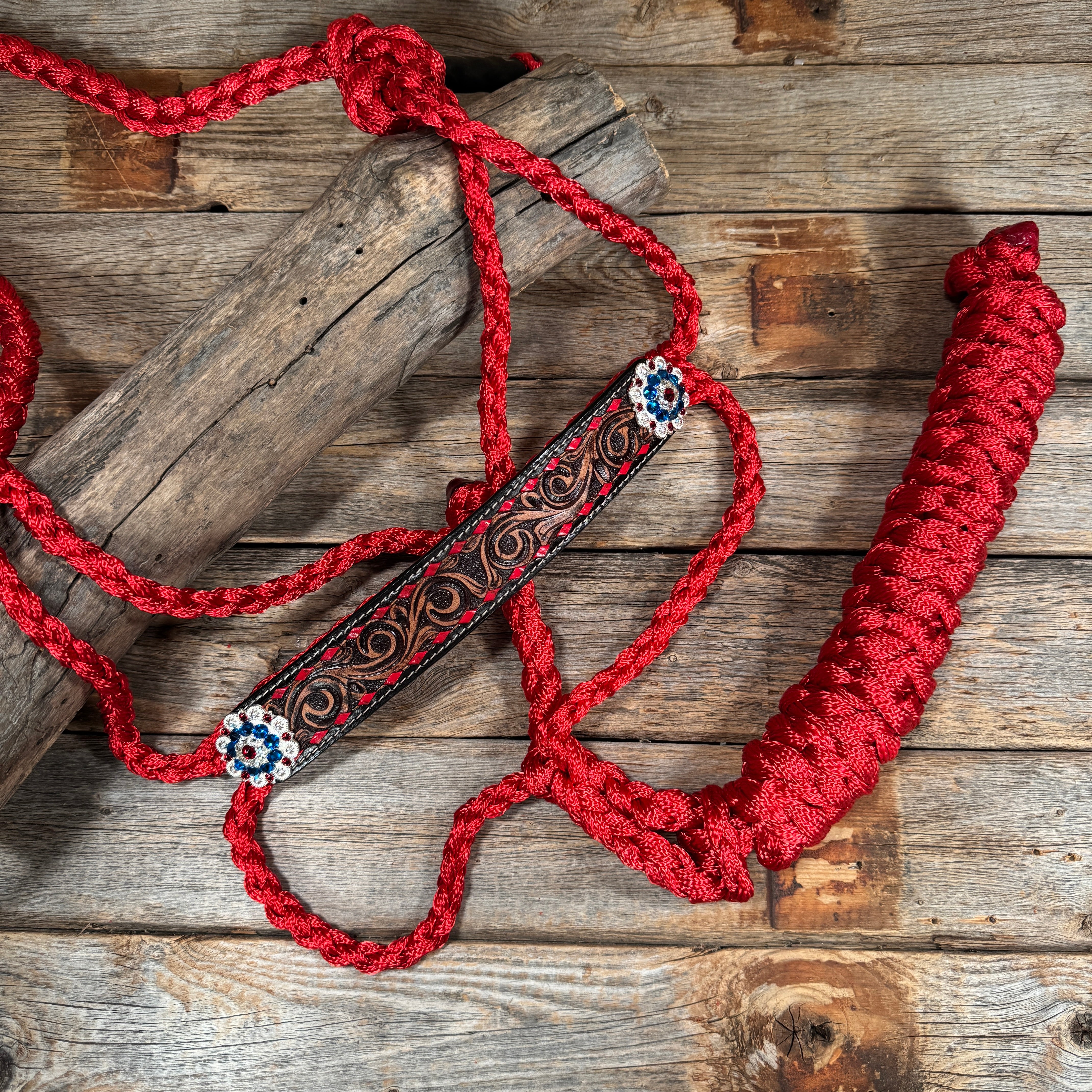 Red Mule Tape Halter - Red White & Blue #MT258