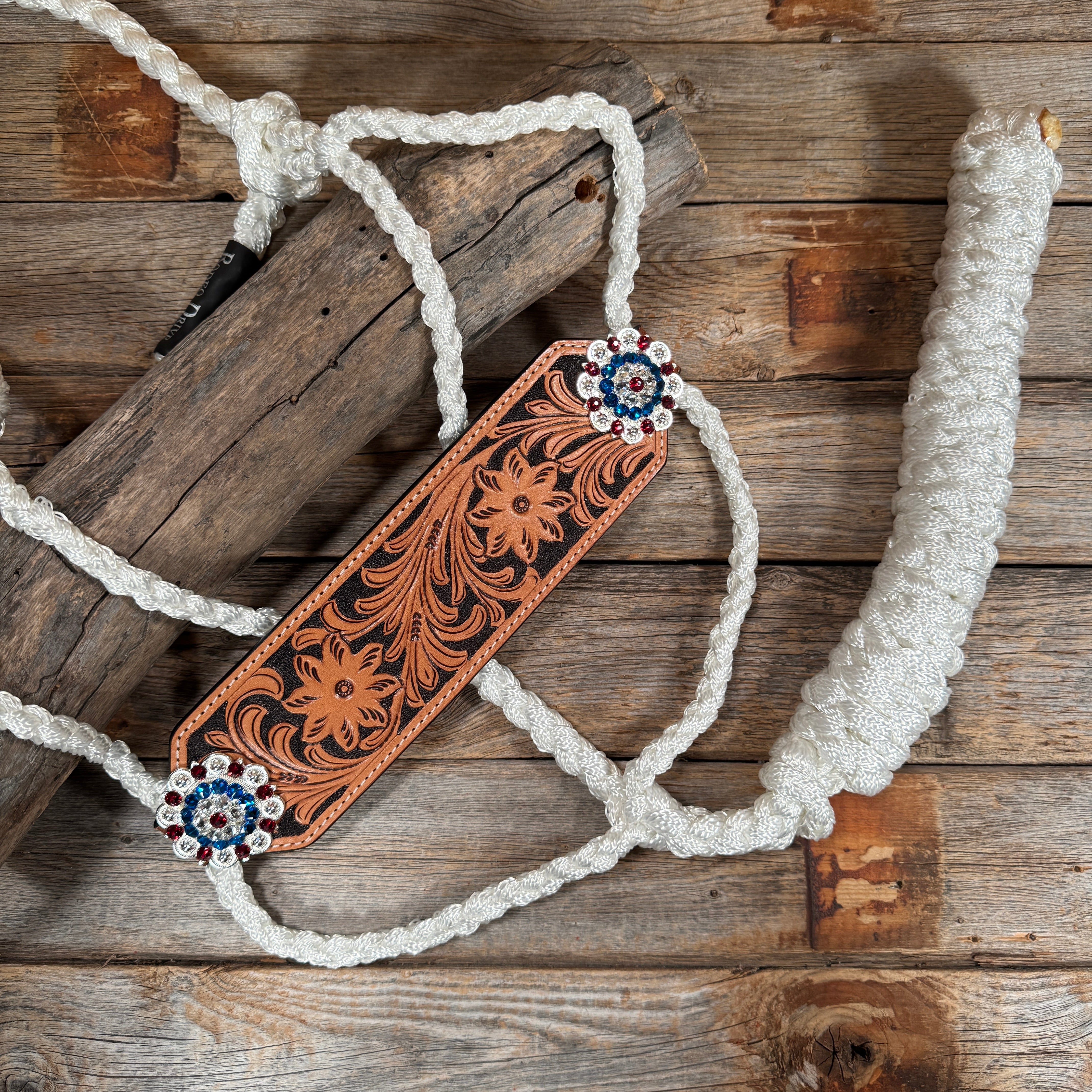 White Mule Tape Halter - Floral USA Style #MT307