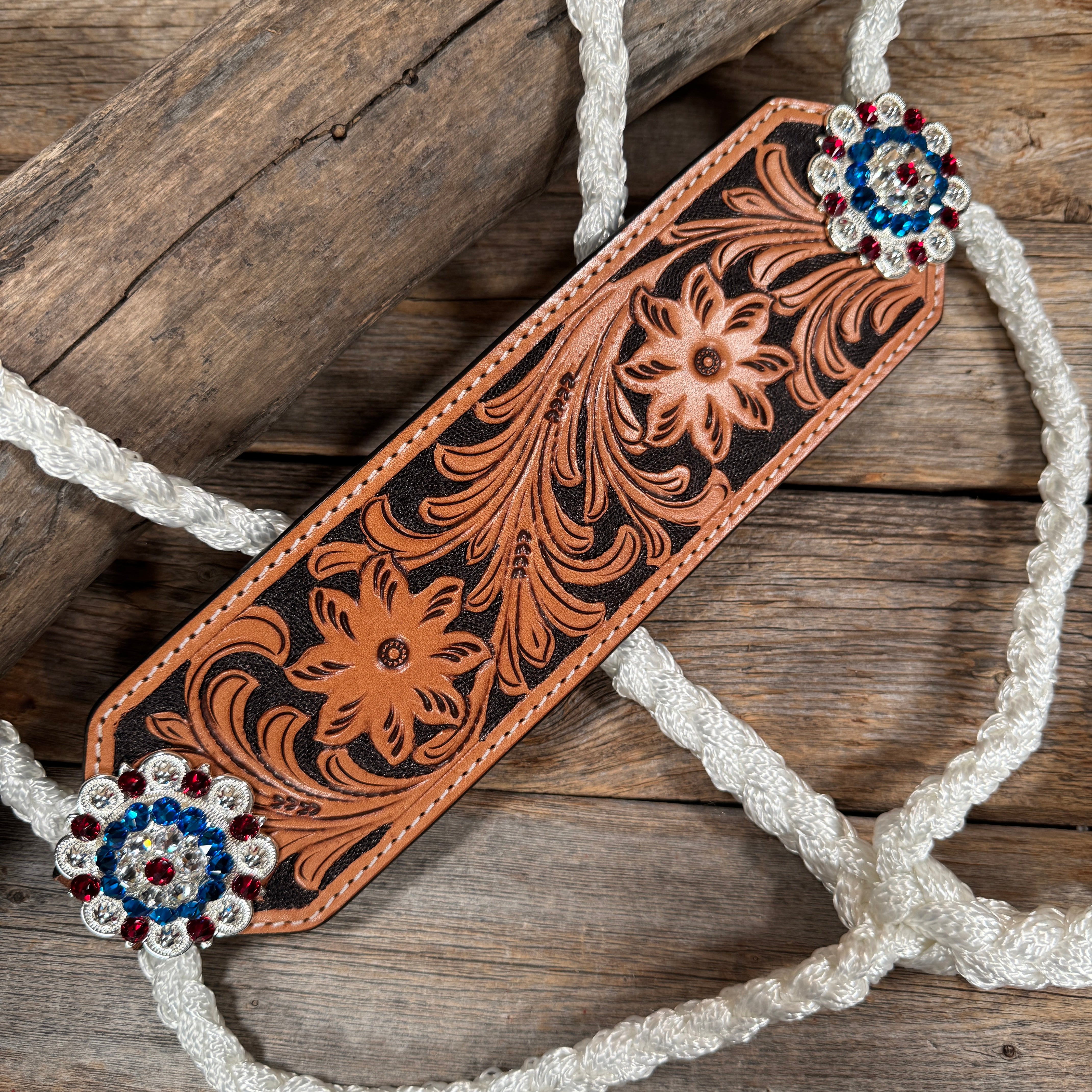 White Mule Tape Halter - Floral USA Style #MT307