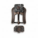Antique Silver Square Floral Western Concho W247