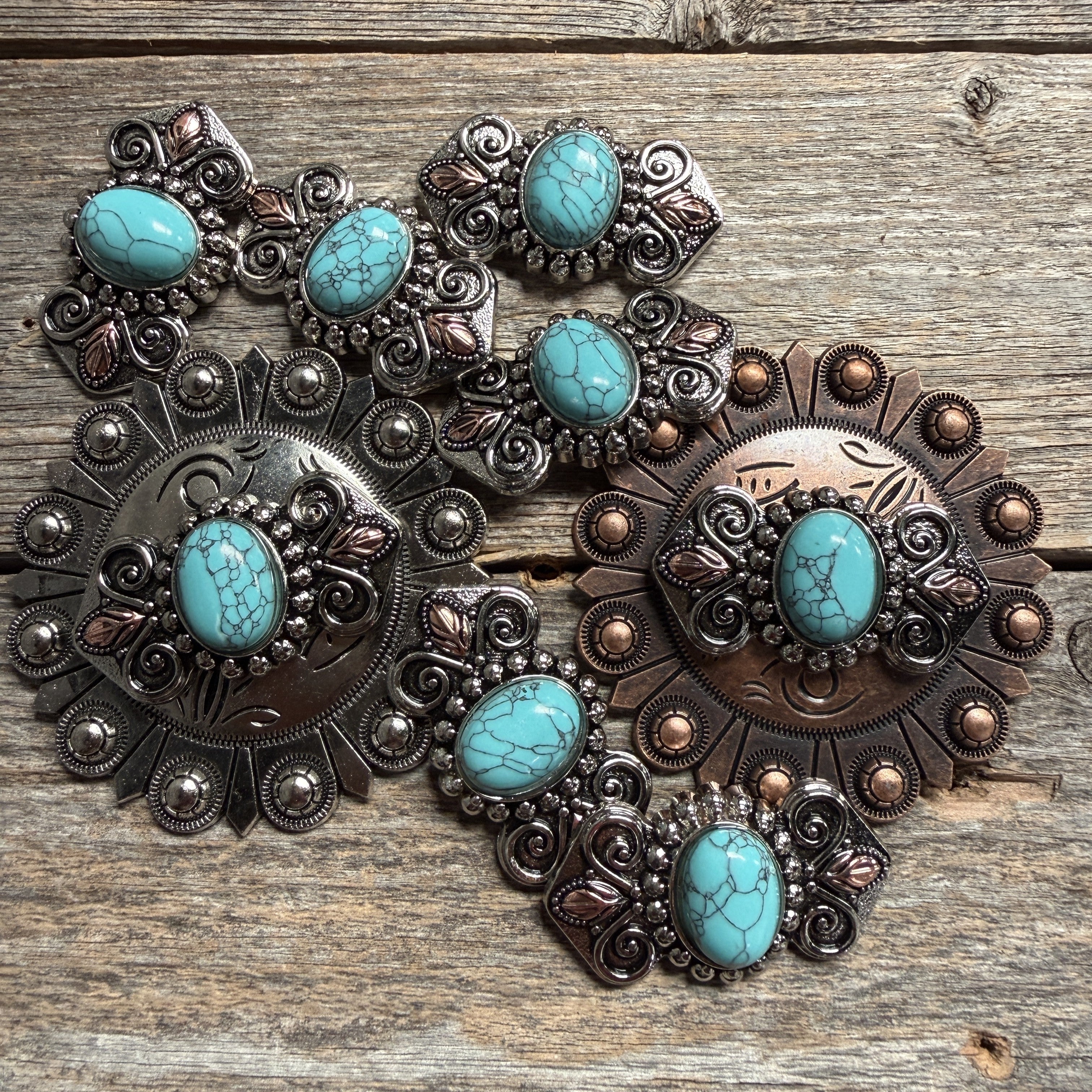 Antique Silver and Turquoise Bowtie W248