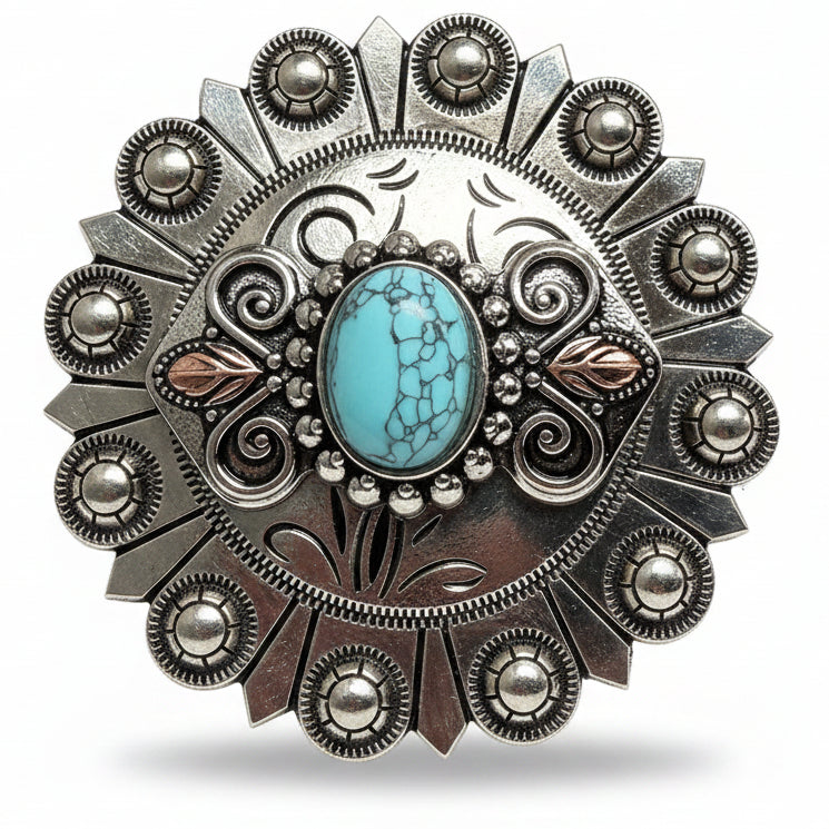 Antique Silver and Turquoise Bowtie W248