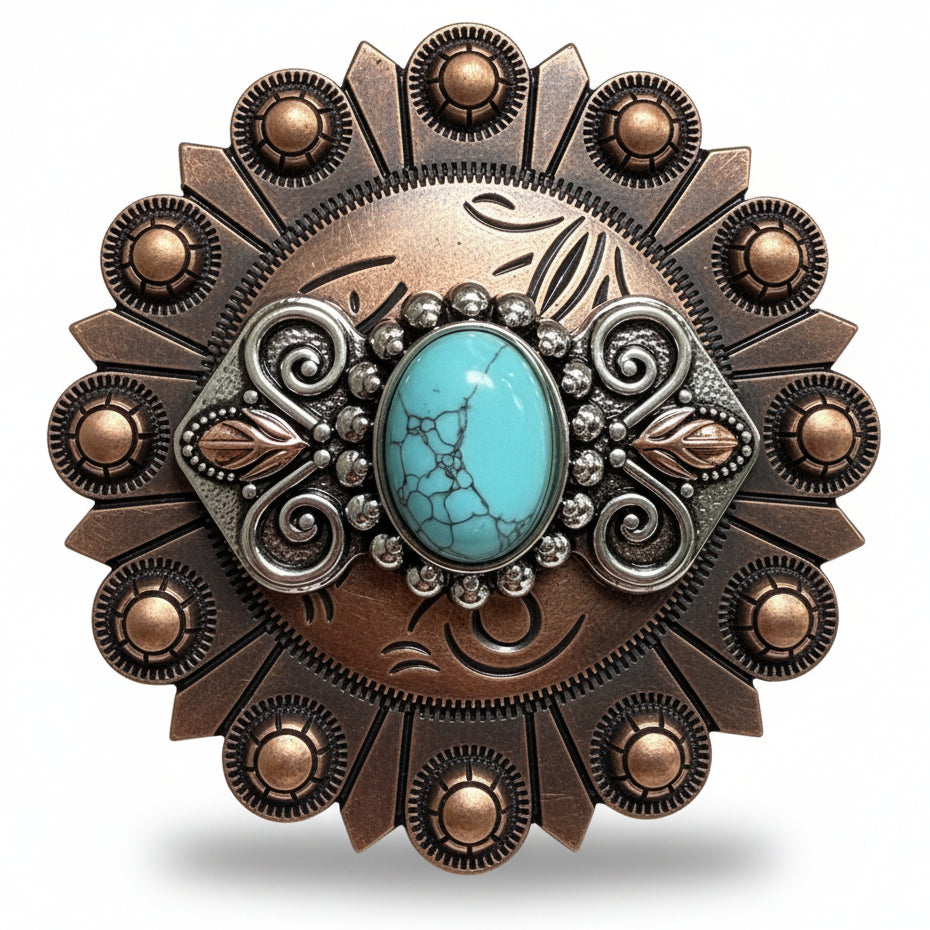 Antique Silver and Turquoise Bowtie W248