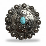 Antique Silver Shield with Turquoise Stone Western Concho W252