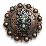 Antique Silver and Copper Oval Scallop Concho W261