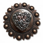 Antique Silver and Copper Heart Concho W263