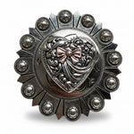 Antique Silver and Copper Heart Concho W263