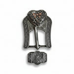 Antique Silver and Copper Heart Concho W263