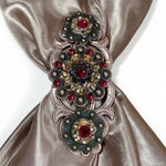 Copper Ruby - Jet - Champagne Crystal Conchos | Sizes 1"- 3" | Buckles | Saddle Set | Leather Rosettes | Slide