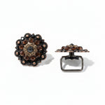 Copper Jet - Champagne - Topaz Crystal Conchos | Sizes 1"- 3" | Buckles | Saddle Set | Leather Rosettes | Slide
