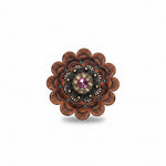 Copper Pink - AB - Champagne Crystal Conchos | Sizes 1"- 3" | Buckles | Saddle Set | Leather Rosettes | Slide